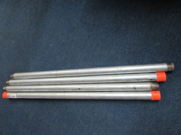 FOUR THREADED 1 X 30 GALVANIZED STEEL PIPES