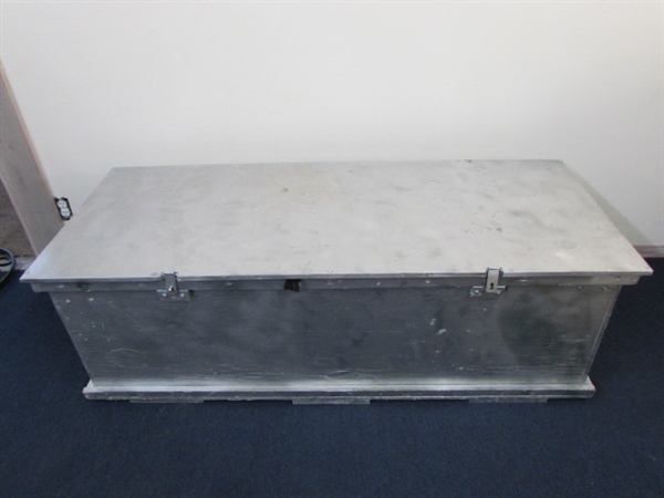 VERY LARGE & WELL MADE STORAGE BOX WITH HUGE HALLOWEEN POTENTIAL.