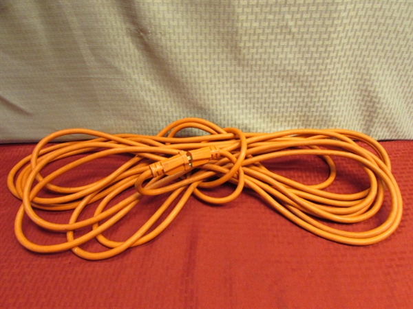TWO EXTENSION CORDS SUITABLE FOR OUTDOOR USE