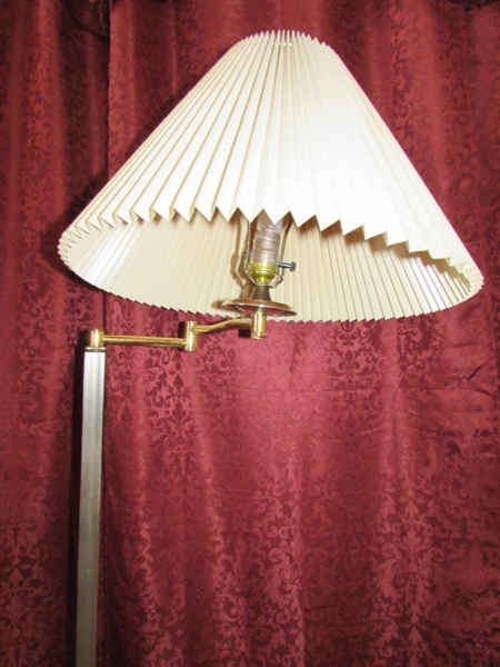 BRIGHT & SHINY SWING ARM FLOOR LAMP