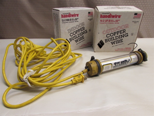 TWO BOXES INDOOR/OUTDOOR COPPER WIRE & HANDY STUBBY LIGHT W/25' CORD