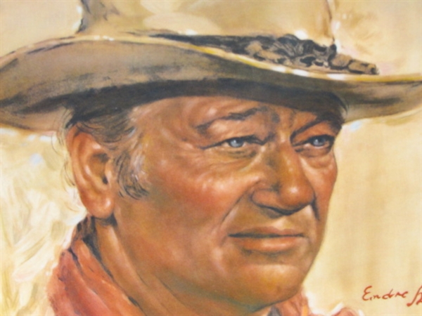THE DUKE!  FRAMED HISTORICAL FIRST EDITION COLLECTOR'S PLATE-AN OFFICIAL TRIBUTE TO JOHN WAYNE