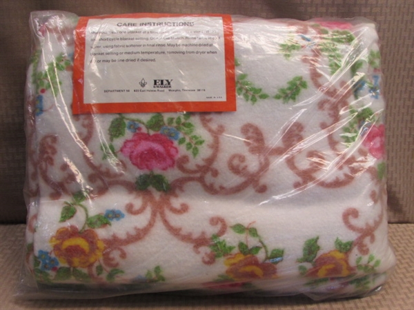 LOVELY VINTAGE NEW BLANKET TO SNUGGLE UP IN!