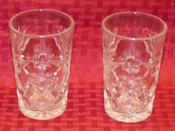 CLASSIC AMERICAN BRILLIANT PLATTER &  PRESSED GLASS BOWLS & DRINKING GLASSES
