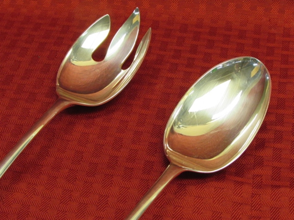 GERITY GEORGIAN SILVER PLATED SERVING SPOON & FORK