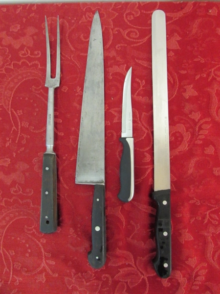 FOUR GERMAN MADE PIECES OF CUTLERY TWO  PIECES  ARE VINTAGE.