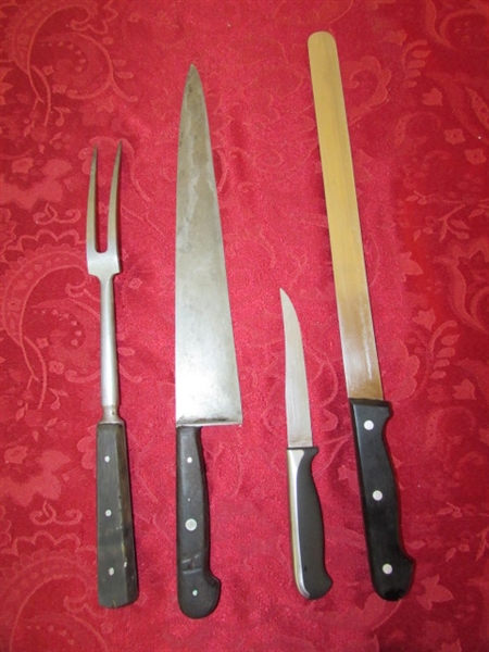 FOUR GERMAN MADE PIECES OF CUTLERY TWO  PIECES  ARE VINTAGE.