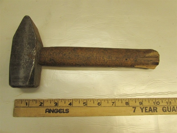 GREAT ANTIQUE/VINTAGE TOOLS FOR USE OR DÉCOR-WOOD HANDLED WINCH, NO 3 ALLIGATOR WRENCH, PRY BAR, HOLT FILE & MORE