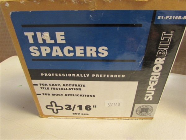 TILE SETTING SUPPLIES- TILE SPACERS & WEDGES, 5 PAIR OF TILE SNIPS
