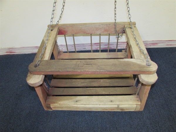 VERY ADORABLE ONE OF A KIND CHILDS PORCH OR TREE SWING 