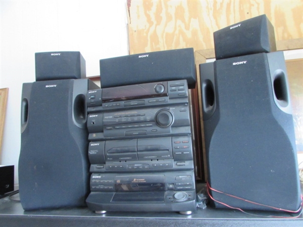 SONY COMPACT HI-FI STEREO SYSTEM WITH 5 SPEAKER SURROUND SOUND!