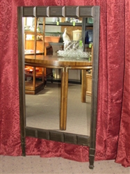 PRETTY LARGE MIRROR WITH GEOMETRIC WOOD FRAME
