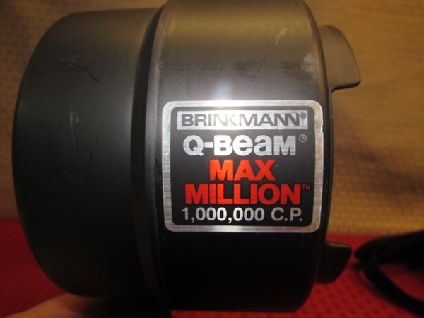 PACK YOUR DUFFLE FOR SOME MIDNIGHT FUN!  BRINKMANN Q-BEAM MAX MILLION SPOTLIGHT & DUFFLE BAG