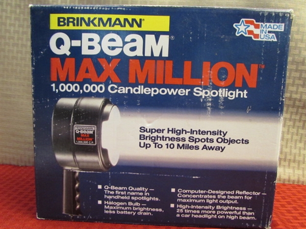 PACK YOUR DUFFLE FOR SOME MIDNIGHT FUN!  BRINKMANN Q-BEAM MAX MILLION SPOTLIGHT & DUFFLE BAG