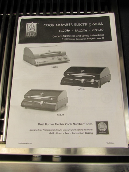 EVEN IN WINTER YOU CAN  GRILL OUTDOORS WITH THIS OUTDOOR COOK NUMBER ELECTRIC GRILL LEGACY LG 20