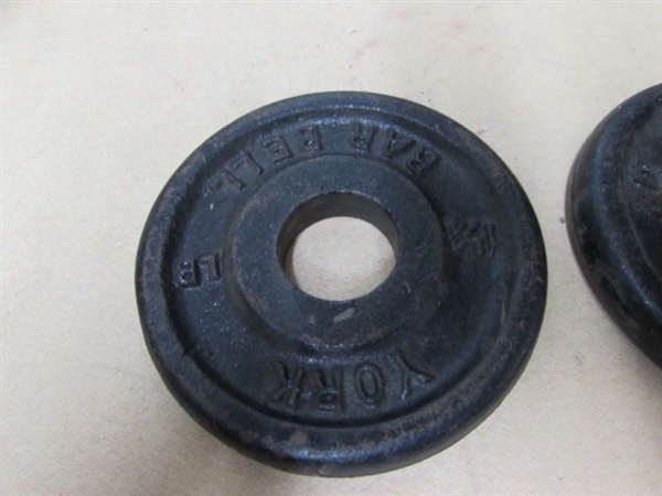PUMP SOME IRON MUSCLE BEACH!  TWO VINTAGE BFCO HAND WEIGHTS 10 LBS. EACH