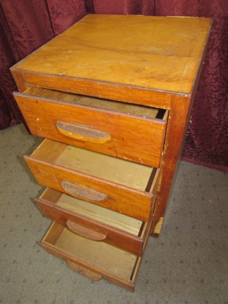 ROUGH 'N READY SMALL  4 DRAWER DRESSER #2- GREAT FOR TOOLS, CRAFTS OR A LITTLE CHALK PAINT TLC