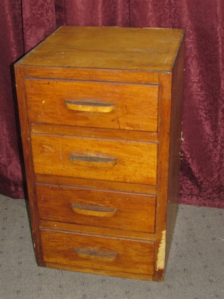 ROUGH 'N READY SMALL  4 DRAWER DRESSER #2- GREAT FOR TOOLS, CRAFTS OR A LITTLE CHALK PAINT TLC