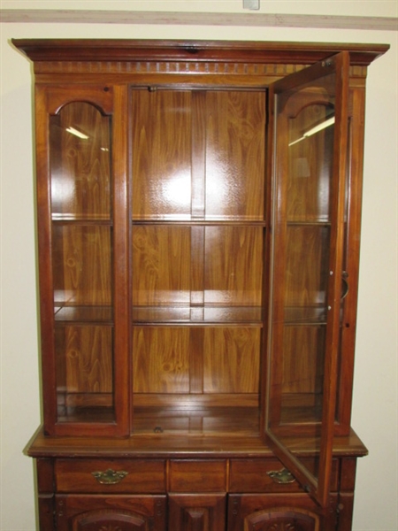 PRETTY ALL WOOD HUTCH WITH CHARMING DETAILS