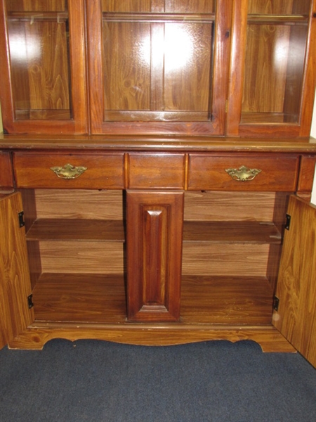 PRETTY ALL WOOD HUTCH WITH CHARMING DETAILS
