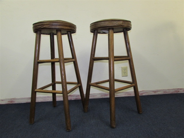 TWO RANCH STYLE BAR STOOLS