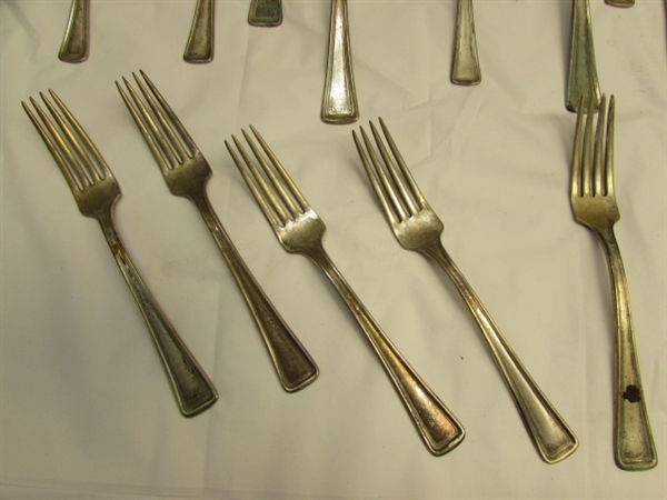 OVER 3 DOZEN PIECES OF SILVER PLATE FLAT WARE FOR YOUR CRAFTY PROJECTS