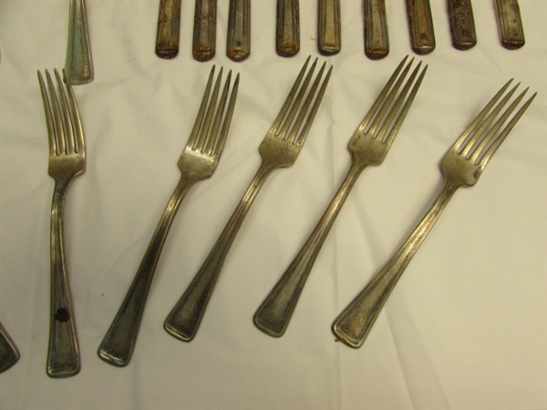 OVER 3 DOZEN PIECES OF SILVER PLATE FLAT WARE FOR YOUR CRAFTY PROJECTS