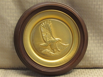 GOLDEN EAGLE-AMERICAN HERITAGE FIRST EDITION 24K GOLD COLLECTIBLE PLATE "FREEDOM & JUSTICE SOARING"