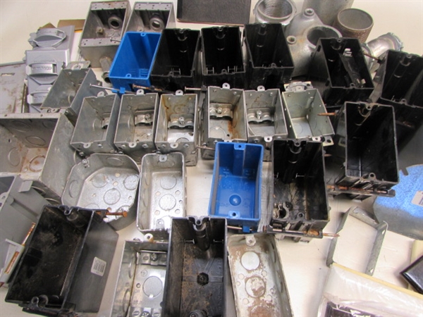 LOTS OF ELECTRICAL BOXES, JUNCTION BOX, SWITCHES & COVERS AND MORE! 