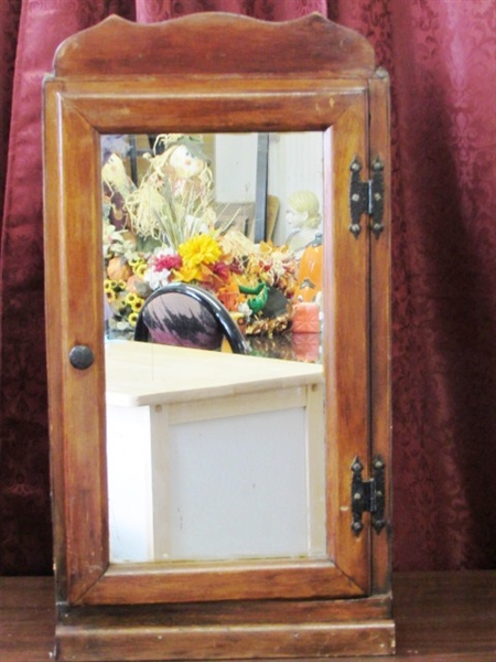 AWESOME WOOD APOTHECARY MEDICINE CABINET WITH A MIRROR