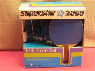 VINTAGE NEW & JUST IN TIME FOR THE RAINY DAYS OF FALL SUPERSTAR 2000 TABLE TENNIS SET