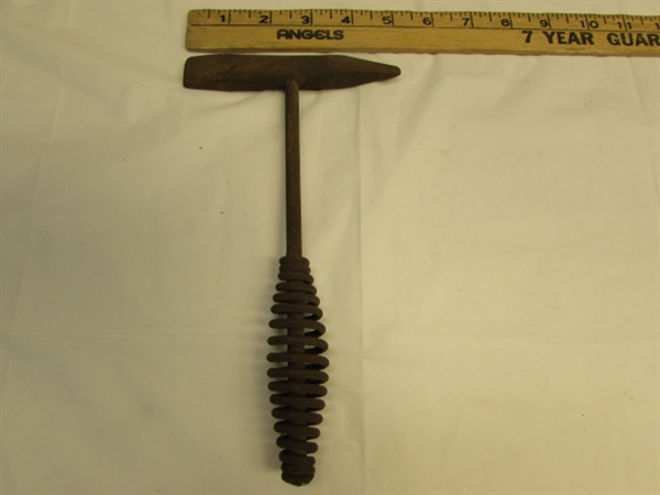 RARE ANTIQUE/VINTAGE CLAMP & HAND HELD PICK FOR WELDING, ROCK WORK OR  ? ? ?