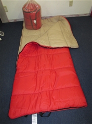 TWO SUPER NICE RED MATCHING SLEEPING BAGS