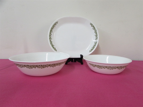 BEAUTIFUL MATCHING DISHES AND BAKE WARE BY CORELL AND PYREX