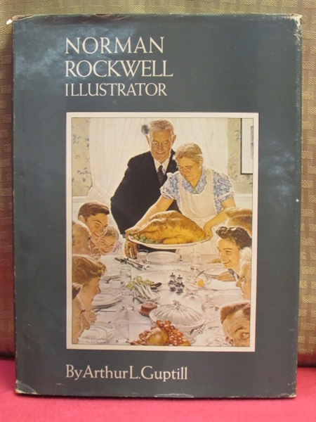 CLASSIC AMERICANA-TWO NORMAN ROCKWELL COFFEE TABLE BOOKS & A BELL