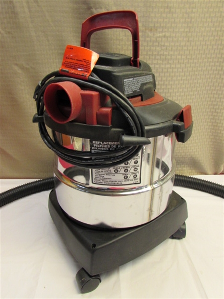 POWERFUL STAINLESS STEEL 5 GALLON WET/DRY SHOP VAC/BLOWER