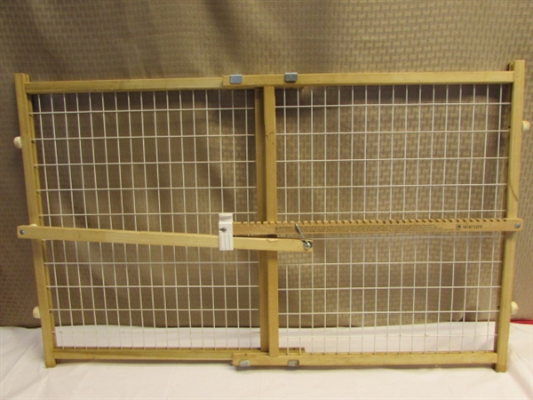 KEEP BABIES OR PETS IN . . . OR OUT!  TWO ADJUSTABLE BABY GATES