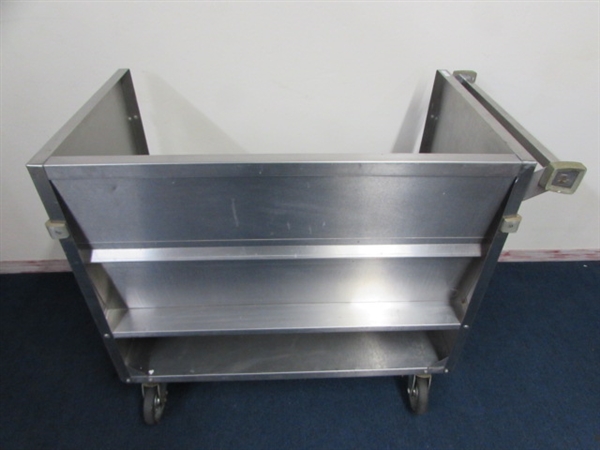 COMMERCIAL STAINLESS STEEL ROLLING CART