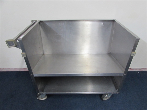 COMMERCIAL STAINLESS STEEL ROLLING CART