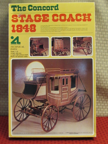 THE CONCORD 1848 STAGE COACH MODEL NEW IN BOX GREAT WINTER PROJECT!