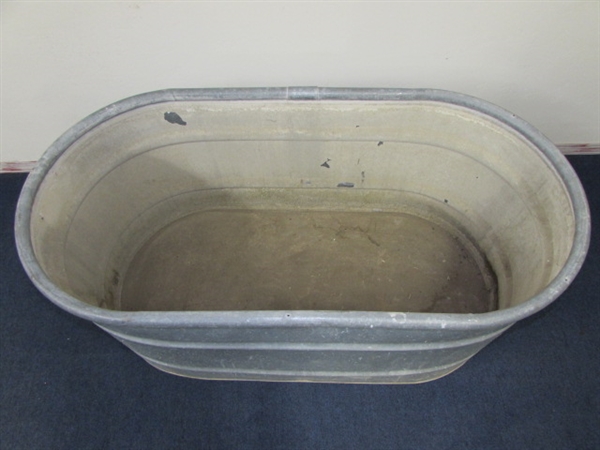 BIG GALVANIZED METAL TROUGH-WATER FOR THE CRITTERS OR A GREAT WAY TO COOL OFF IN THE SUMMER