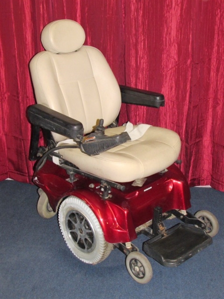 GET AROUND WITH EASE & STYLE - CHERRY RED JAZZY PRIDE POWER CHAIR 