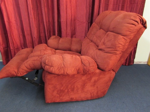 COZY UP BY THE FIRE IN THIS VERY NICE, PLUSH RECLINER