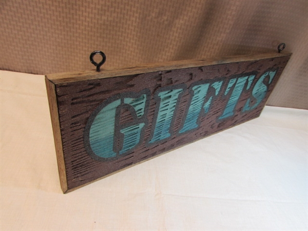 IN CASE YOU DON'T HAVE A CHRISTMAS TREE, PUT THE PRESENTS UNDER THIS GREAT WOOD GIFT SIGN