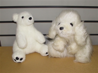 SNIFF, SNIFF! CUTE PUPPY HAND PUPPET THAT MAKES NOISE & POLAR BEAR FRIEND