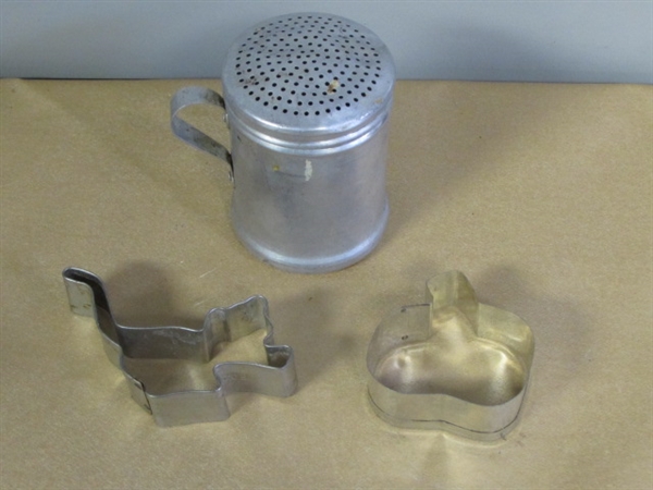 BAKER'S DREAM-RARE ATECO METAL COOKIE CUTTERS, STAINLESS STEEL BOWLS, MIRRO COOKIE PRESS & DECORATOR & . . . .