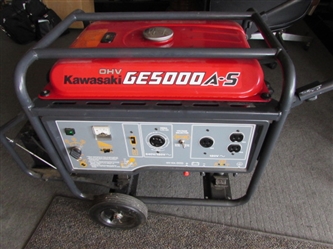 KAWASAKI 5000 WATT ELECTRIC GENERATOR - 120/240V  **Reserve**