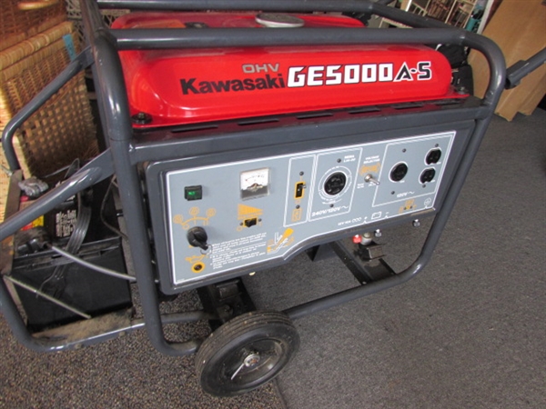 KAWASAKI 5000 WATT ELECTRIC GENERATOR - 120/240V  **Reserve**