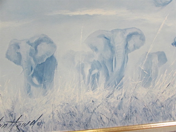 PROFESSIONALLY FRAMED ELEPHANT PRINT BY d. VAN HOWD