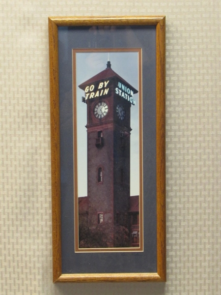 SIGNED PHOTOGRAPH OF HISTORIC UNION TRAIN STATION TOWER BY RON KEEBLER, PORTLAND, OR.